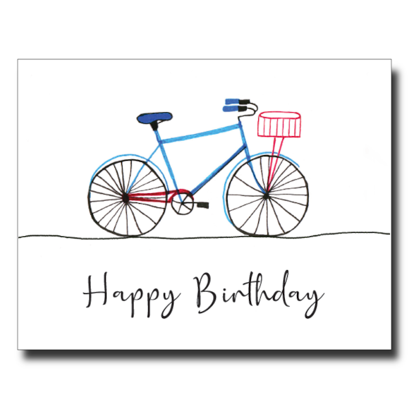 Birthday Bicycle card by Janet Karp
