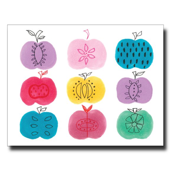 9 Apples card by Janet Karp