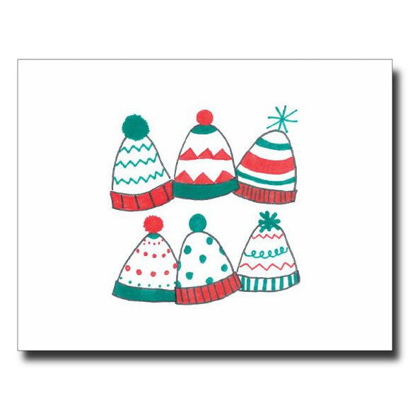 Cozy Hats - Red card by Janet Karp