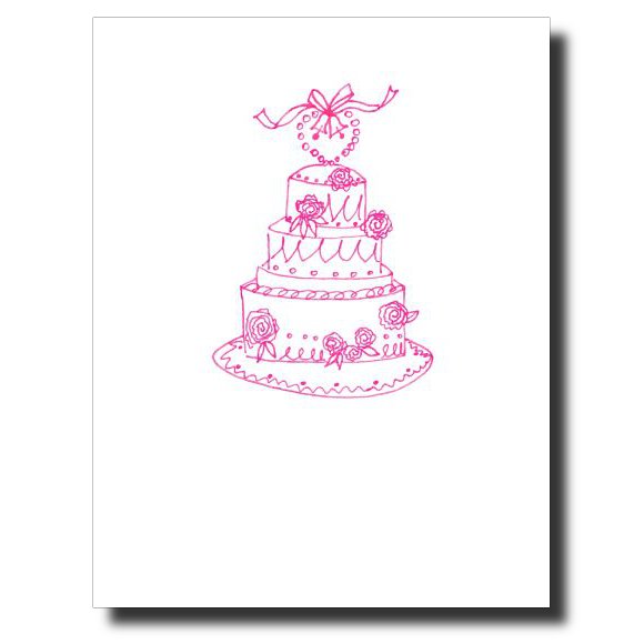 Pink Wedding Cake card by Janet Karp