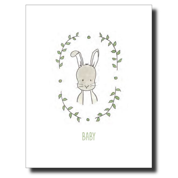 Baby Bunny card by Janet Karp