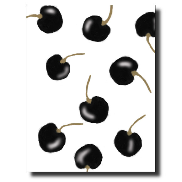 Black Cherries card by Janet Karp