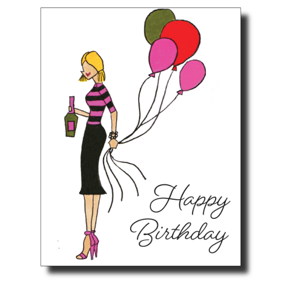 Boozy Birthday card by Janet Karp