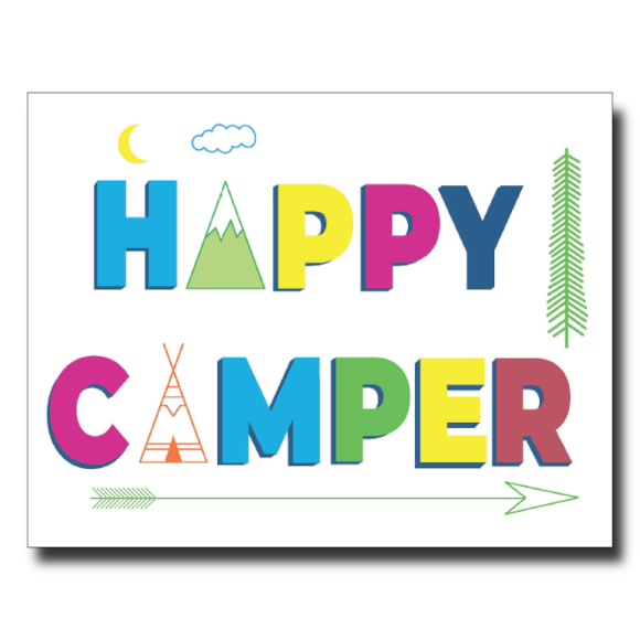 Bright Happy Camper card by Janet Karp