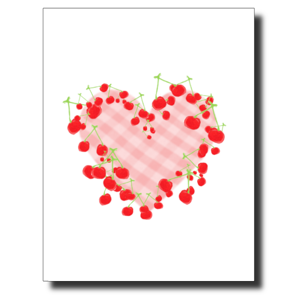 Cherry Heart card by Janet Karp