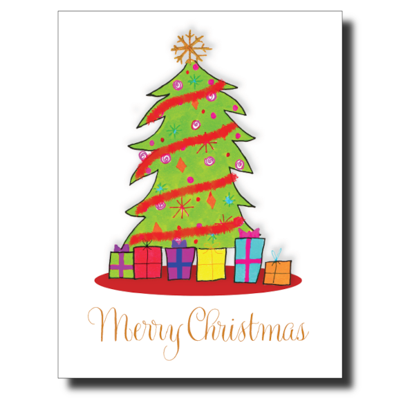 Christmas Tree Skirt card by Janet Karp