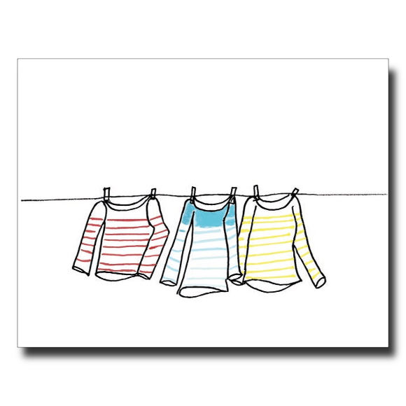 Clothesline card by Janet Karp