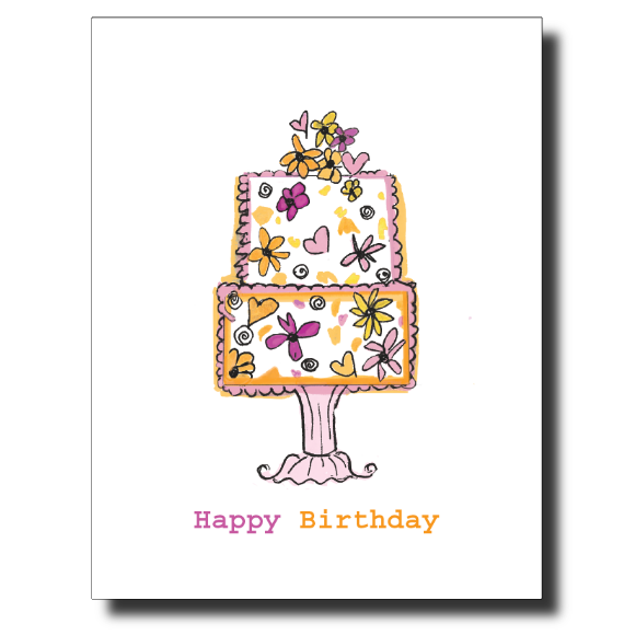 Hearts and Butterflies Birthday card by Janet Karp