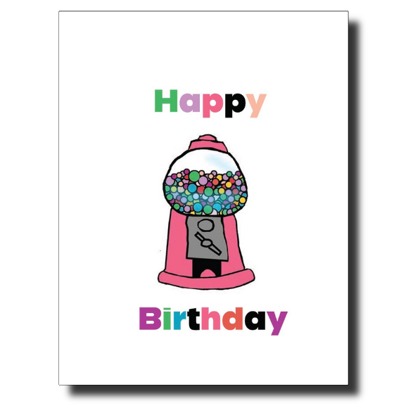 Gumball Birthday card by Janet Karp