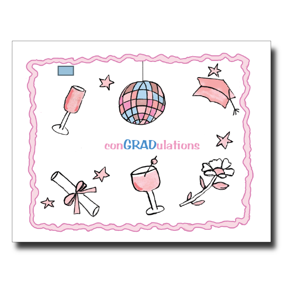 Pink Congradulations card by Janet Karp