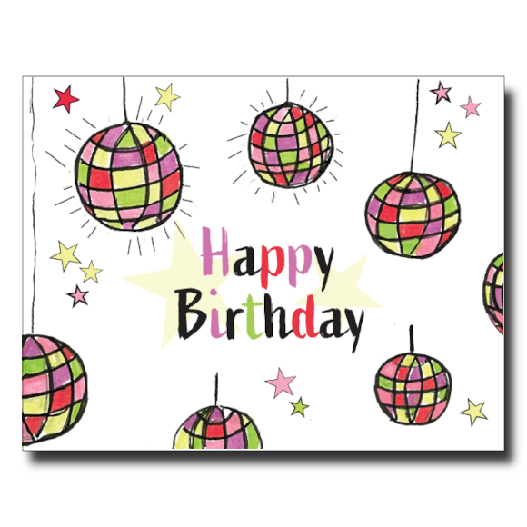 Disco Balls Card #1 card by Janet Karp