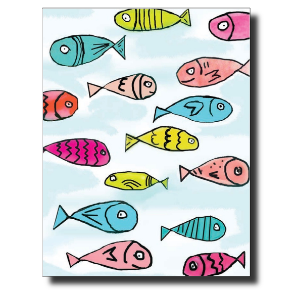 Fish School card by Janet Karp
