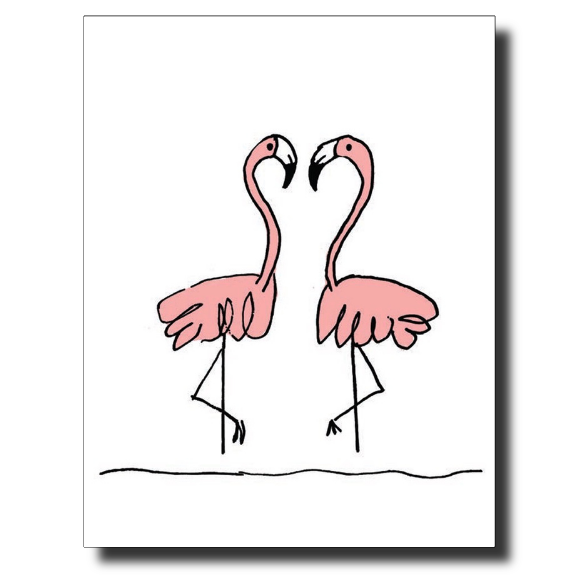 Flamingo Heart card by Janet Karp
