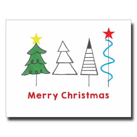 Graphic Christmas card by Janet Karp