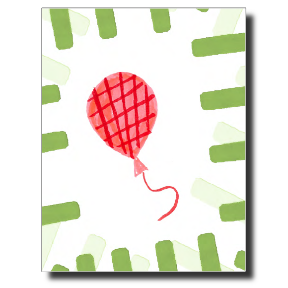 Green Stripes card by Janet Karp