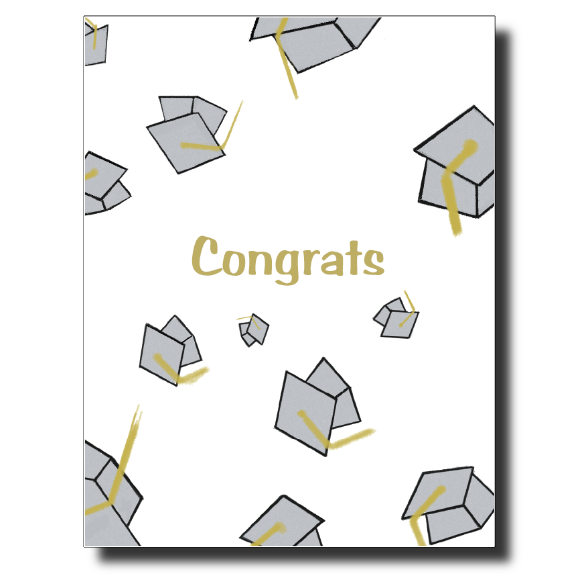 Grey Caps ConGRADulations card by Janet Karp