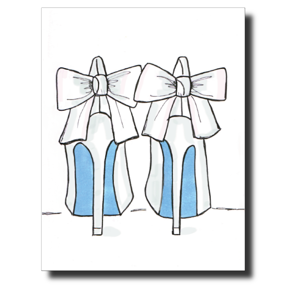 Heels with Bows card by Janet Karp