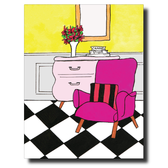 Hot Pink Chair card by Janet Karp