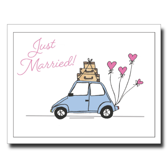 Just Married Road Trip card by Janet Karp