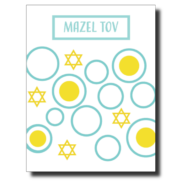 Mazel Tov Dots card by Janet Karp