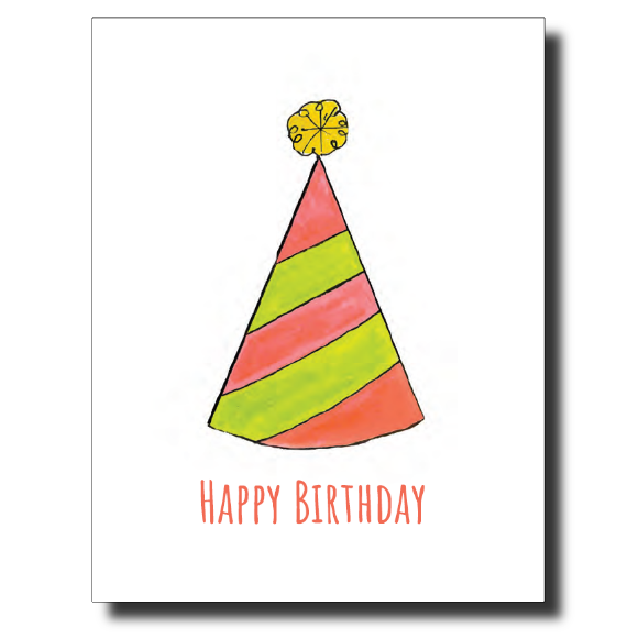 Orange and Green Hat card by Janet Karp