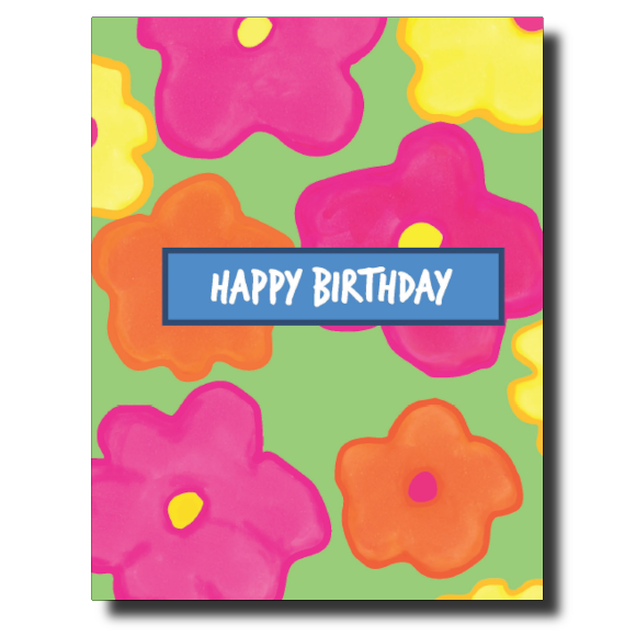 Orange and Pink Birthday card by Janet Karp