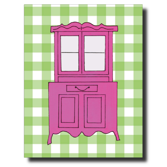 Pink Armoire card by Janet Karp