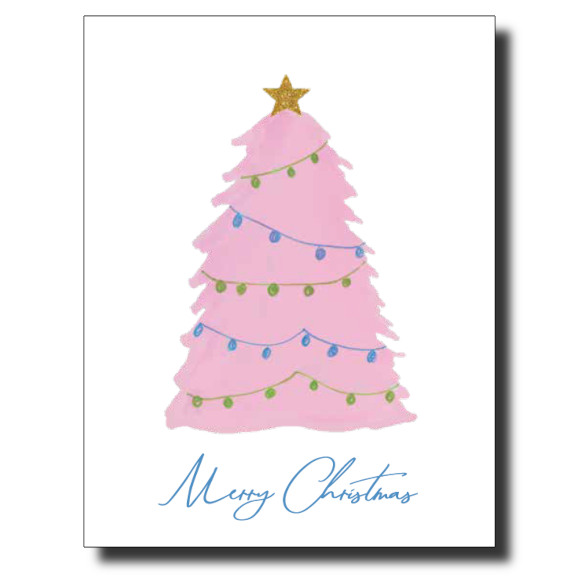 Pink Christmas Tree Card by Janet Karp