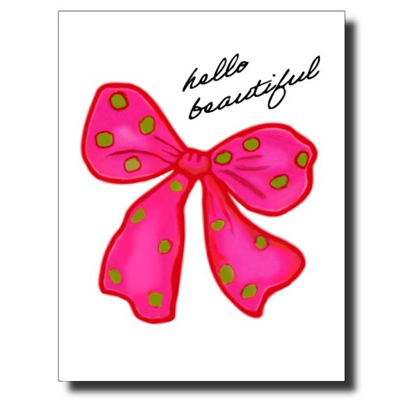 Pink Bow card by Janet Karp