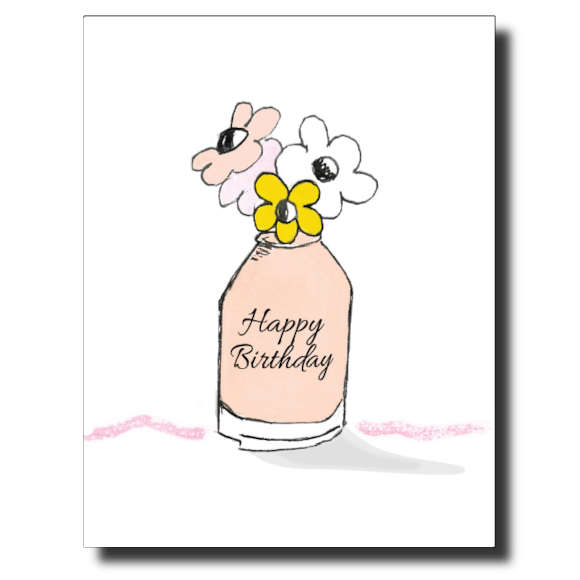 Pink and Yellow Vase card by Janet Karp