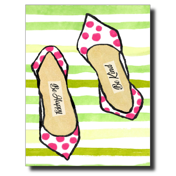 Polka Dot Shoes card by Janet Karp
