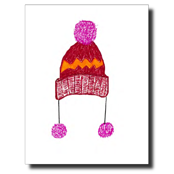 Purple Pom card by Janet Karp
