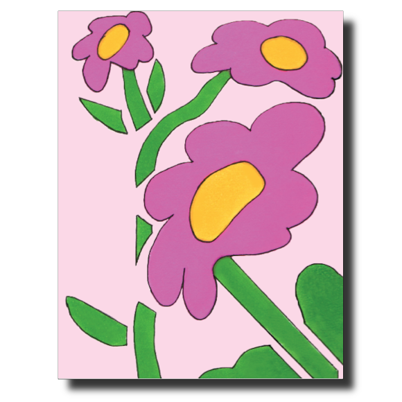 Purple and Green Flowers card by Janet Karp