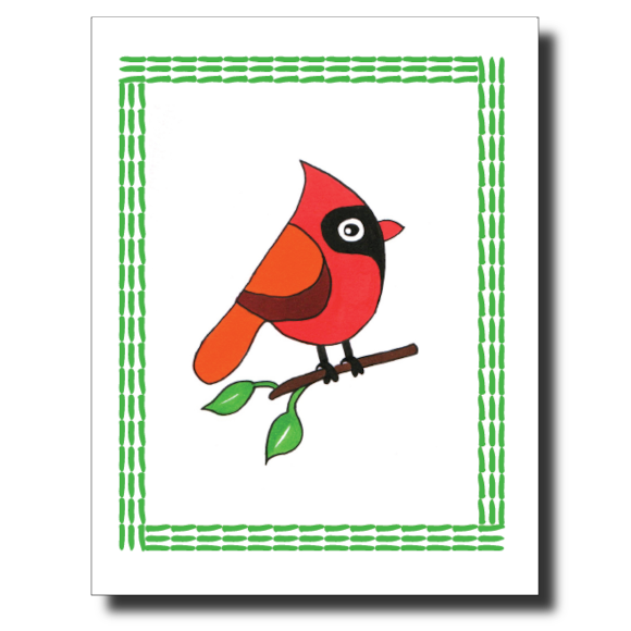 Red Bird card by Janet Karp
