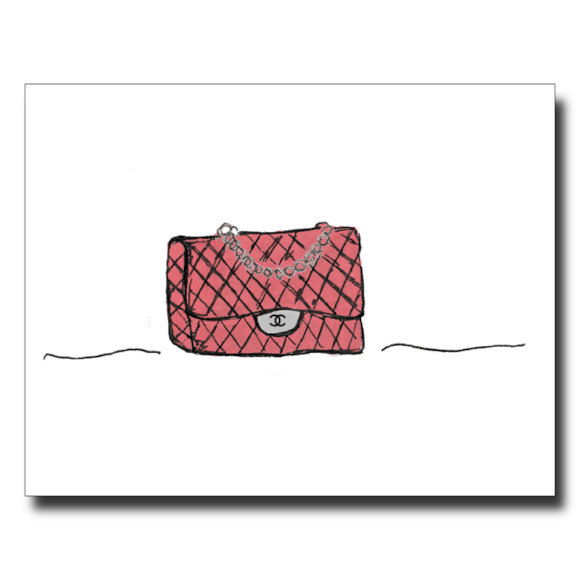 Red Chanel card by Janet Karp
