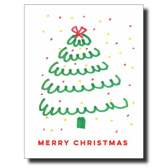 Sparkly Green Christmas card by Janet Karp