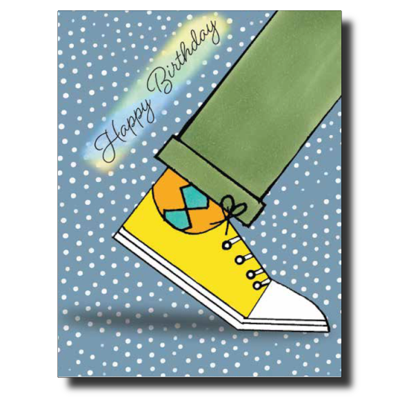 Stepping Out Birthday card by Janet Karp