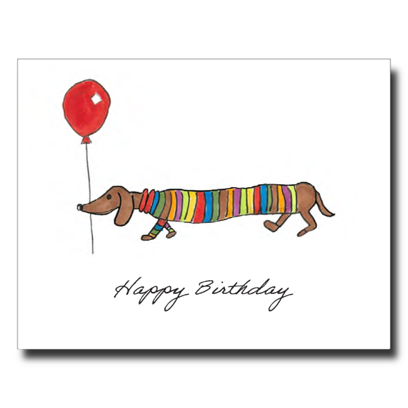 Striped Sweater Dog card by Janet Karp