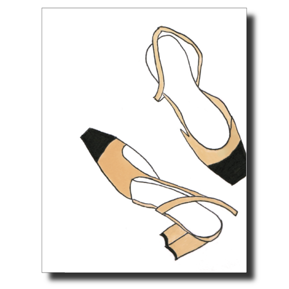 Tan Chanel Shoes card by Janet Karp