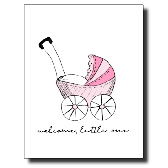 Welcome Little Girl card by Janet Karp