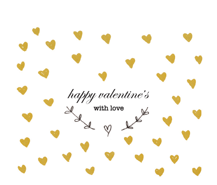 Gold Valentine card by Janet Karp