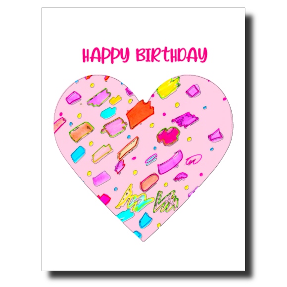 Colourful Heart card by Janet Karp