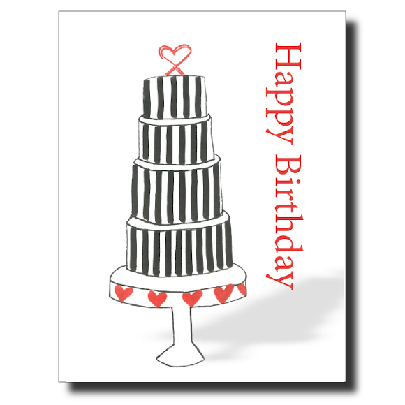 Striped Birthday card by Janet Karp