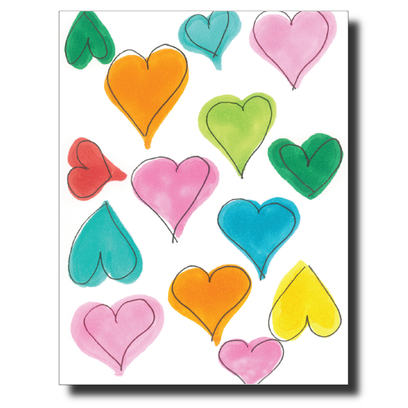 Floating Hearts card by Janet Karp