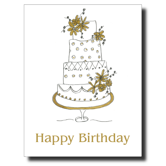 Black and Gold Birthday card by Janet Karp
