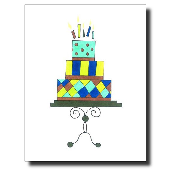 Blue Birthday card by Janet Karp