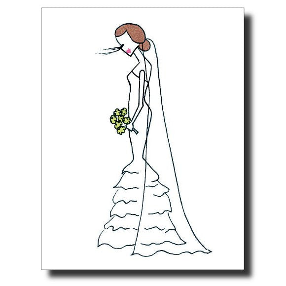 Blushing Bride card by Janet Karp