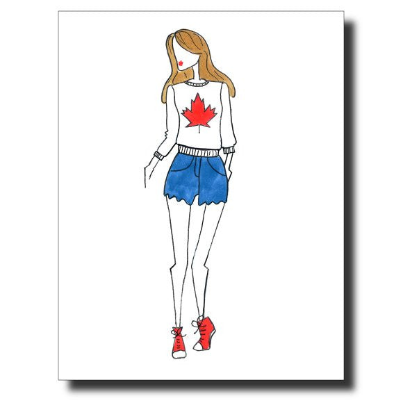 Canada Girl card by Janet Karp