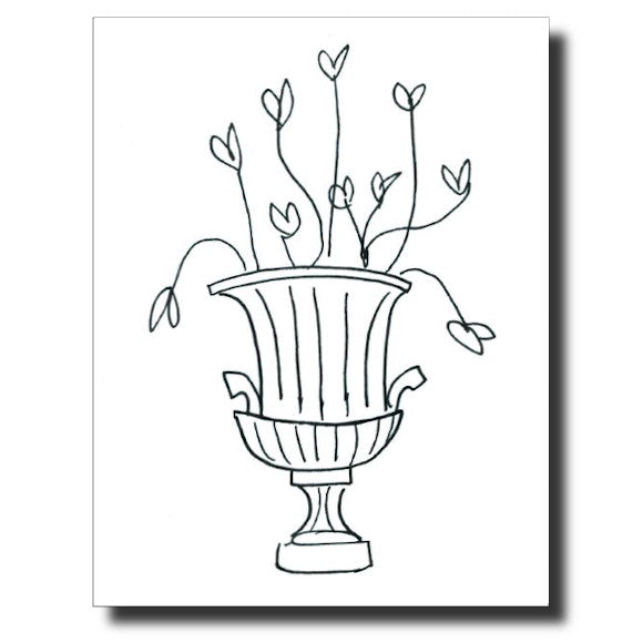 Flower Urn card by Janet Karp