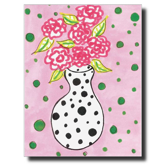 Flowers and Polka Dots card by Janet Karp